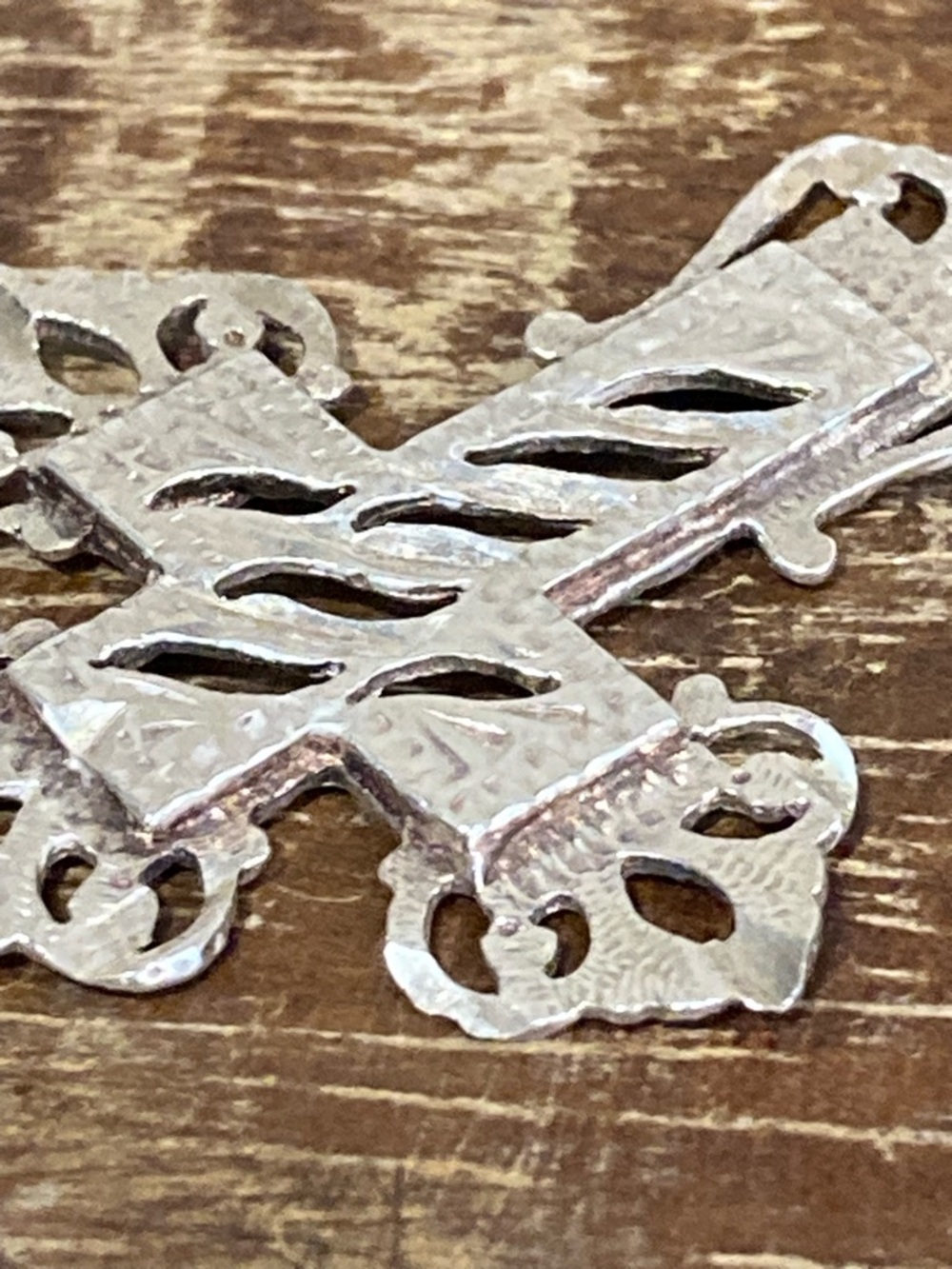 Sterling Silver Filigree Cross Pendant 2 1/8” - Picture 13 of 14